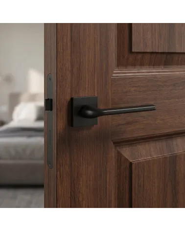 Poignées de porte noires Scandi carrées slim