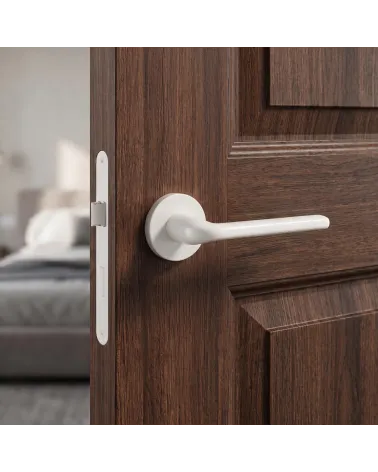 Poignées de porte blanches Scandi rondes slim