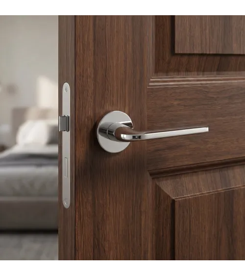 Poignée de porte chrome poli Scandi slim quincaillerie design