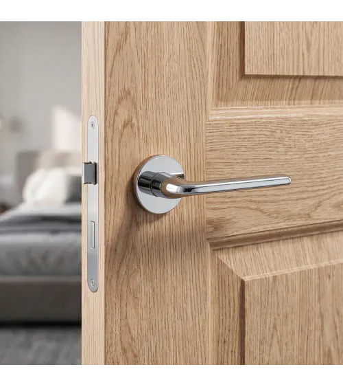 Poignée de porte chrome poli Scandi slim quincaillerie design
