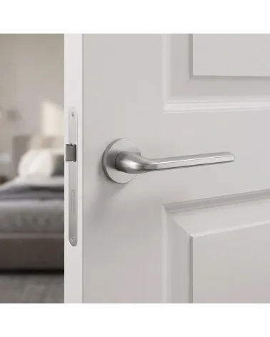 Poignées de porte chrome satiné Scandi rondes slim