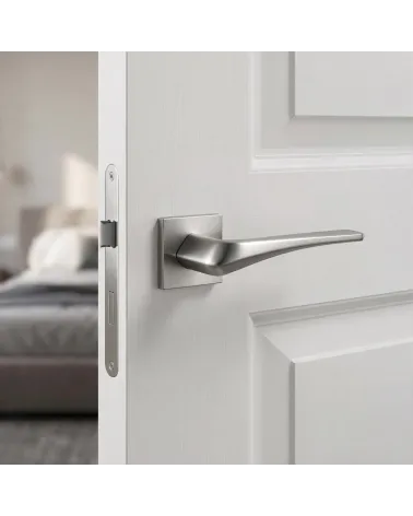 Poignées de porte chrome satiné Heavy