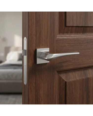 Poignées de porte chrome satiné Heavy