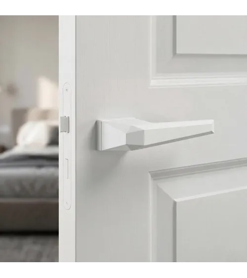 Poignée de porte blanche Prisme poignée design