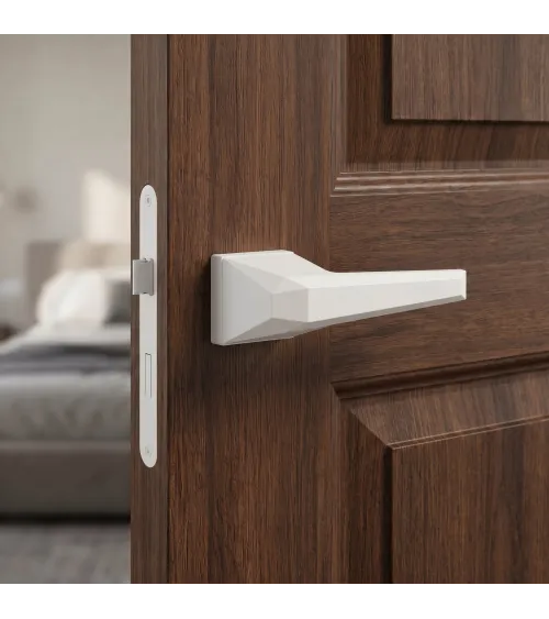 Poignée de porte blanche Prisme poignée design