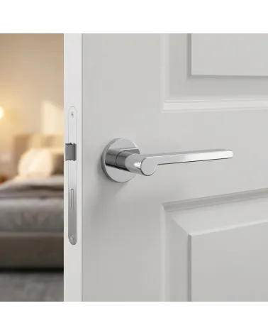 Poignées de porte chrome poli Pandora rondes