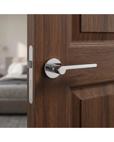 Poignées de porte chrome poli Pandora rondes