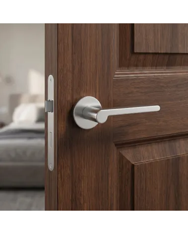 Poignées de porte chrome satiné Pandora rondes