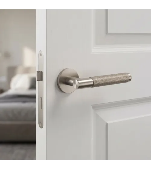Poignée de porte nickel satiné MOLINIA quincaillerie design