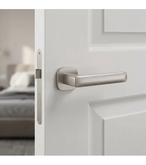 Poignée de porte nickel satiné STELLA quincaillerie design