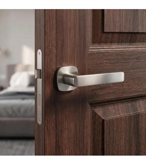 Poignée de porte nickel satiné STELLA quincaillerie design