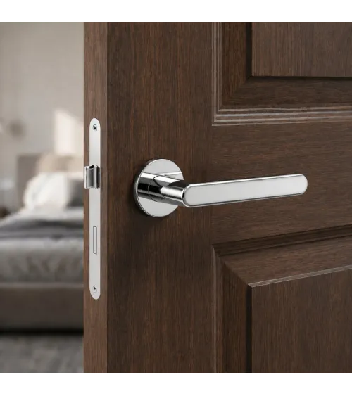 Poignée de porte chrome poli Nesh quincaillerie design