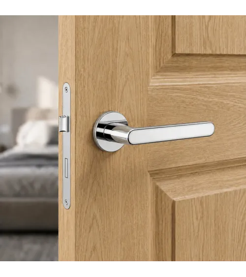 Poignée de porte chrome poli Nesh quincaillerie design