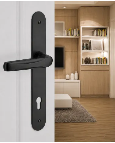 Poignée de porte moderne sur plaque Laiton - MADE IN FRANCE