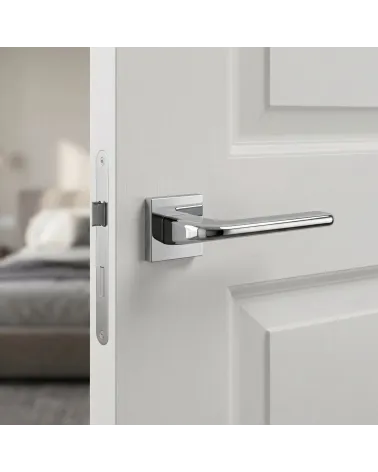 Poignée de Porte Chrome Poli Luxueuse et Raffinée - Modèle DIVO