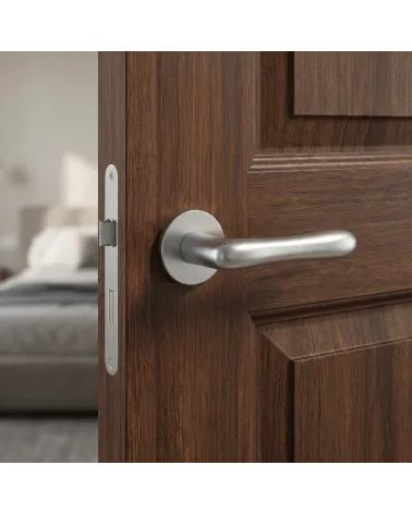 Poignée de porte chrome satiné CYNIA