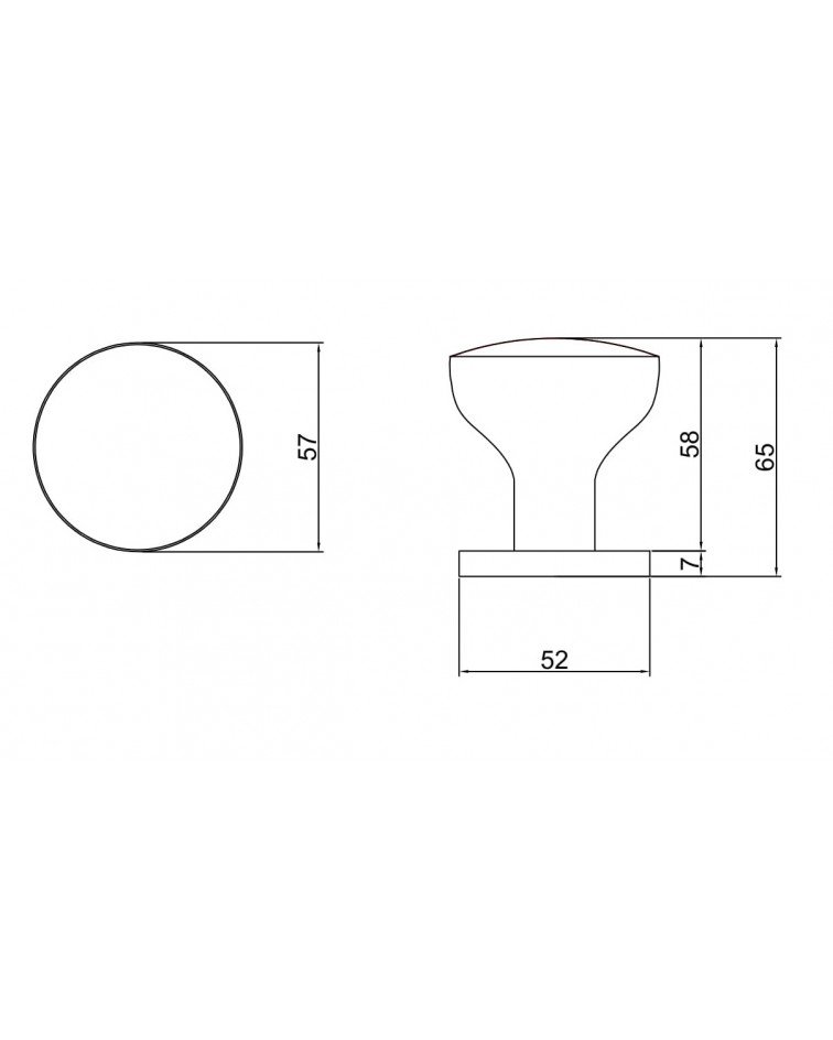 Bouton de porte MESA Rond -  poignée design