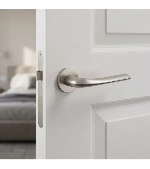 Poignée de porte nickel satiné Mandelli Filo poignée design