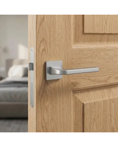Poignée de Porte en Chrome Satiné Sophistiqué - Modèle ISMENA