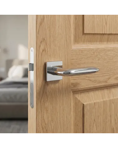 Poignée de Porte Chrome Poli Raffinée - Modèle GLADIOLA