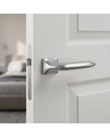 Poignée de Porte Chrome Satiné pour un éclat doux et subtil - Modèle GLADIOLA
