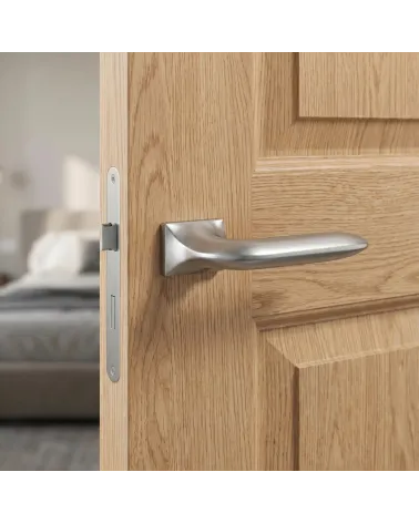 Poignée de Porte Chrome Satiné pour un éclat doux et subtil - Modèle GLADIOLA