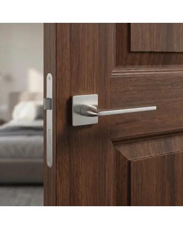 Poignée de Porte Chrome Brossé Sobre et Lumineux - Modèle SALVIA