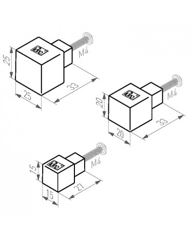 Bouton de Meuble en bronze sobre et chaleureux PQ -  poignée design
