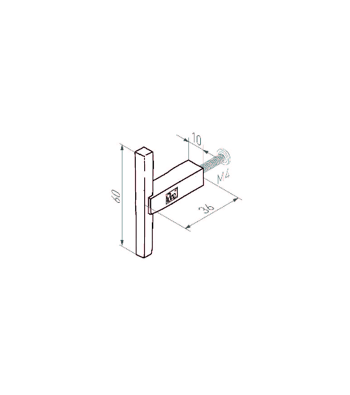 Bouton de meuble géométrique en bronze PTT -  poignée design