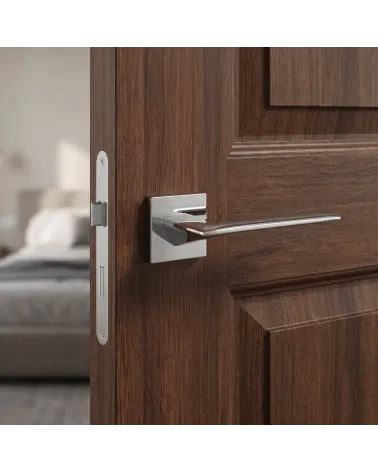 Poignée de Porte Chrome Poli Raffinée et Miroitante - Line GIULIA