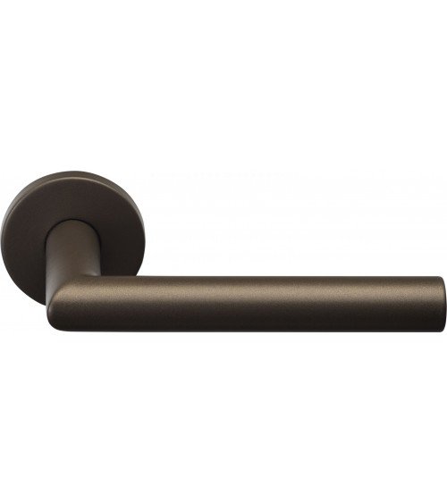Poignées de porte Formani Basics LBII-19 sur rosace ronde couleur bronze -  poignée design