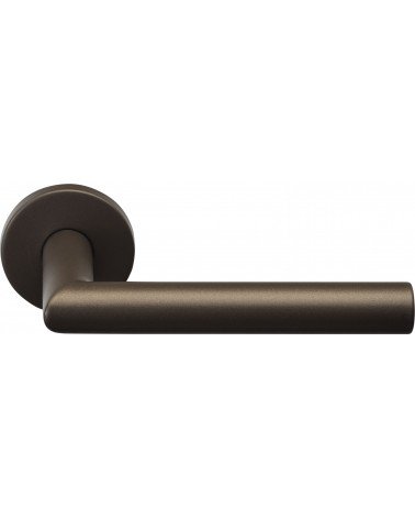Poignées de porte Formani Basics LBII-19 sur rosace ronde couleur bronze -  poignée design