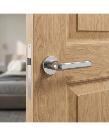 Poignée de Porte Chrome Poli Sophistiqué et Audacieux - Modèle INULLA