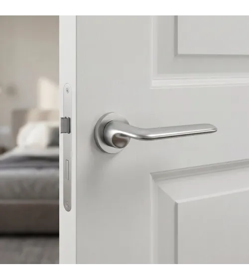 Poignée de porte chrome satiné Ento Elan poignée design