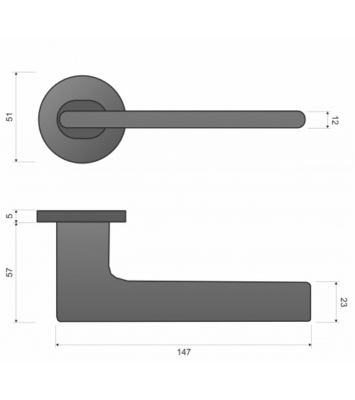 Poignée de porte ronde moderne en Zamak Ferrara -  poignée design
