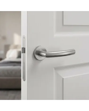 Poignée de Porte Coloris Inox, Simple et Robuste - Modèle OVAL 1706