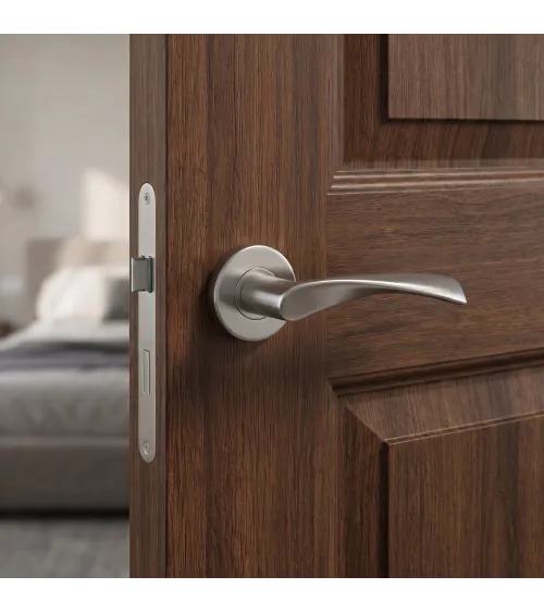 Poignée de porte couleur inox OVAL 1708 quincaillerie design