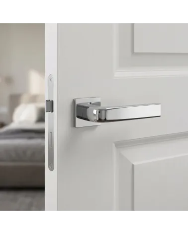 Poignée de Porte Chrome Poli Brillante et Raffinée - Modèle JENA