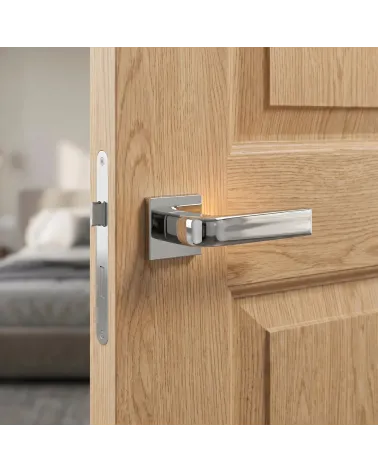 Poignée de Porte Chrome Poli Brillante et Raffinée - Modèle JENA