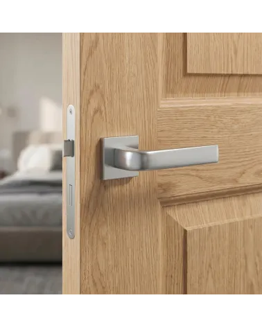 Poignée de Porte Chrome Satiné pour une déco chic - Modèle JENA