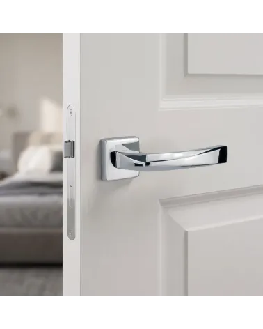 Poignée de Porte Chrome Poli Resplendissante - Modèle PHENIX