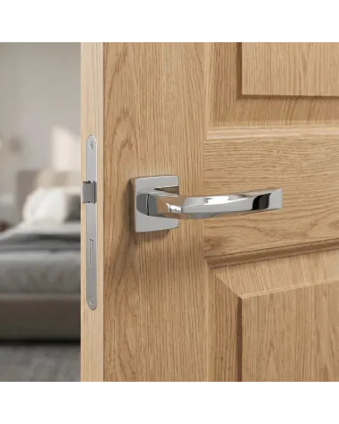 Poignée de Porte Chrome Poli Resplendissante - Modèle PHENIX