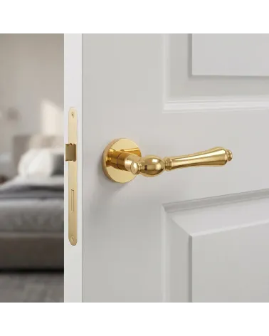 Poignée de Porte Or Poli Luxueuse et Raffinée - Modèle FADO