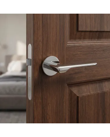 Poignées de porte chrome poli LIGNE rondes