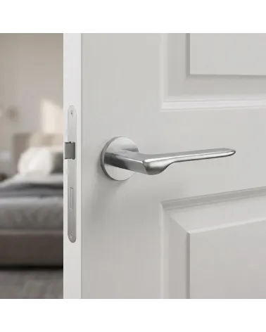 Poignées de porte chrome brossé LIGNE rondes