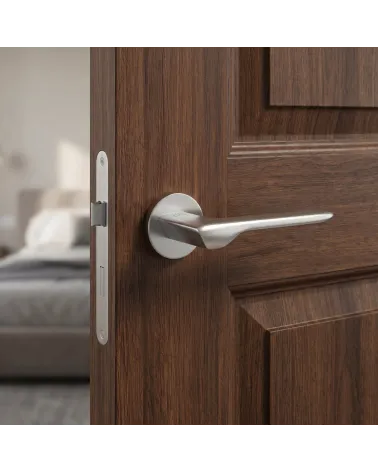Poignées de porte chrome brossé LIGNE rondes