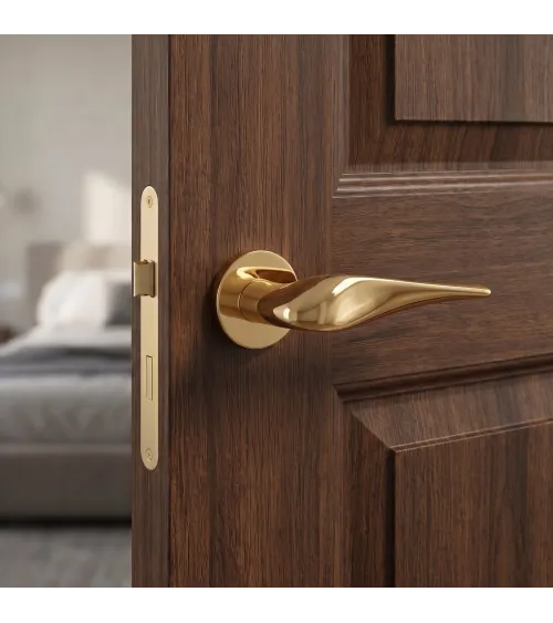 Poignée de porte or poli PETUNIA quincaillerie design