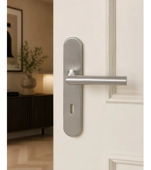 Poignée de porte sur plaque 165 mm finition inox brossé – modèle Altesse