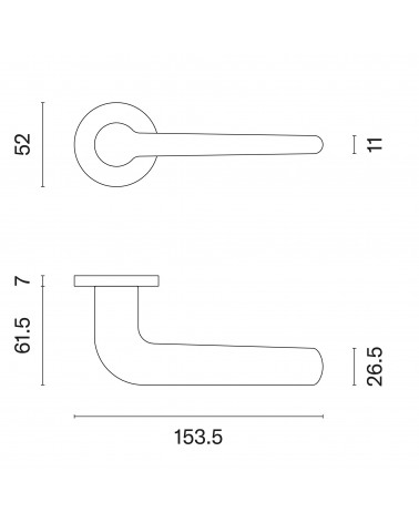 Poignée de porte AZALIA avec dimensions