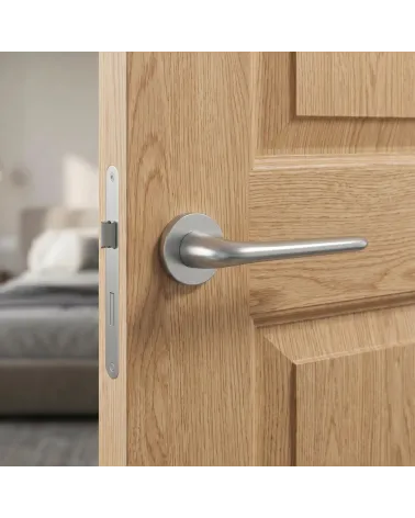 Poignée de Porte en Chrome Satiné Chic pour une finesse inégalée - Modèle AZALIA